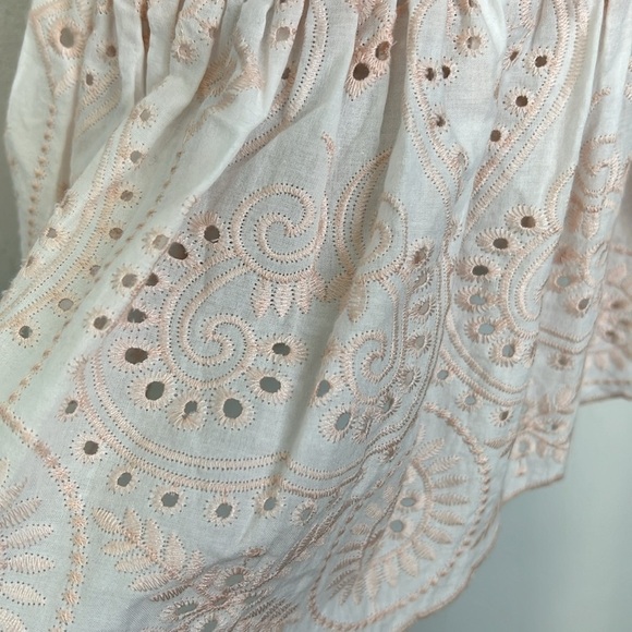 Miss June Paris - Louisa Boho Light Pink Embroidered Gold Buttons Mini Dress S/M - Picture 13 of 13